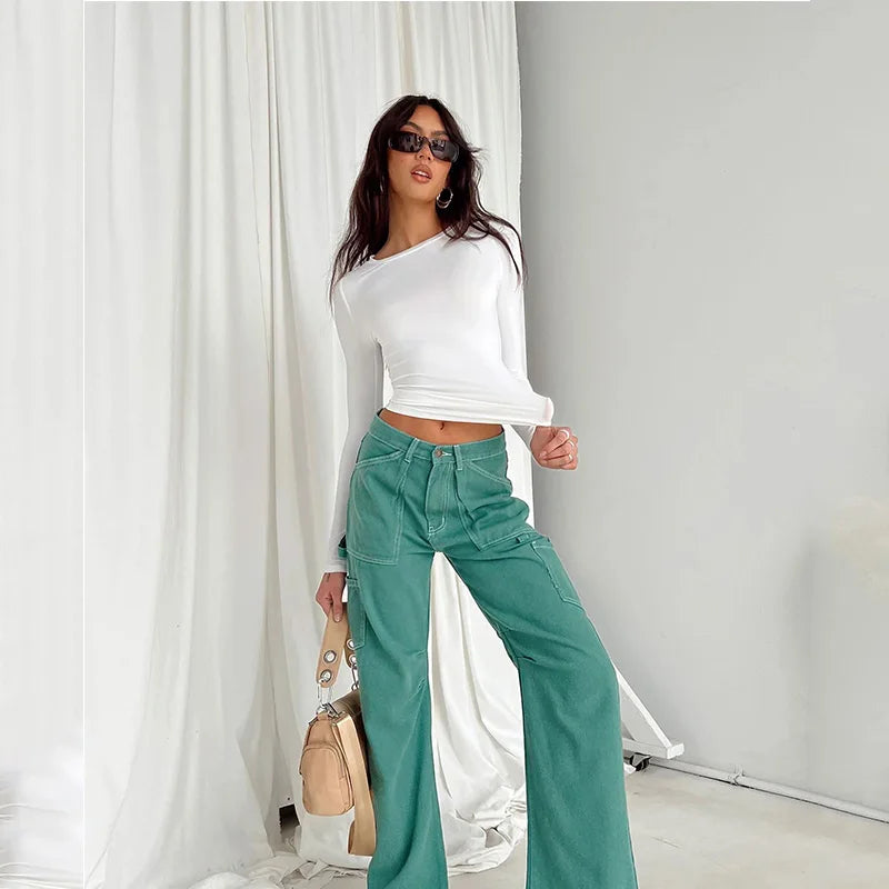 Top Feminino Slim de Manga Comprida