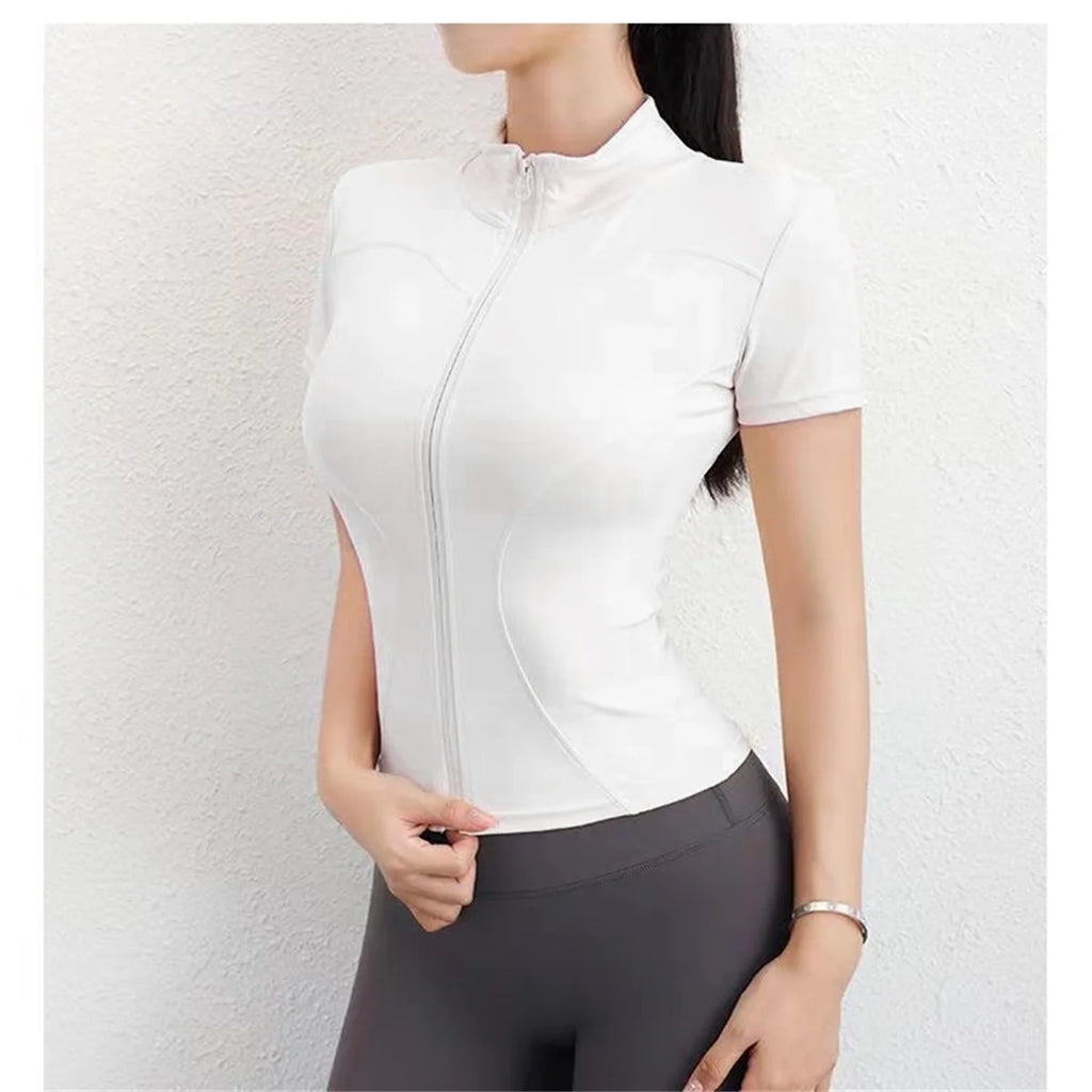 Women's Zip-Up Active Top – Short Sleeve