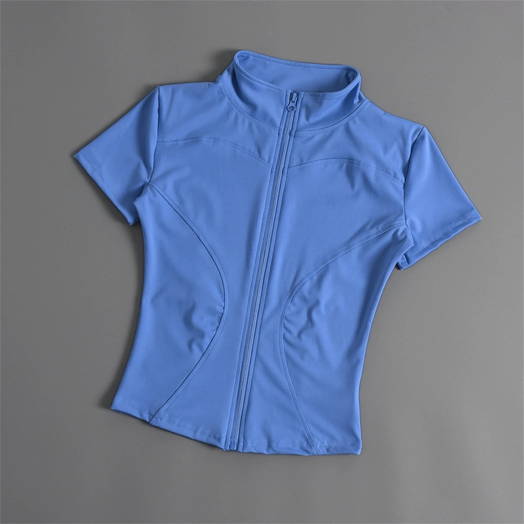 Women's Zip-Up Active Top – Short Sleeve